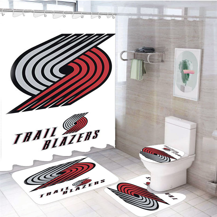 Best Portland Trail Blazers 4Pcs Bathroom Set Shower Curtain