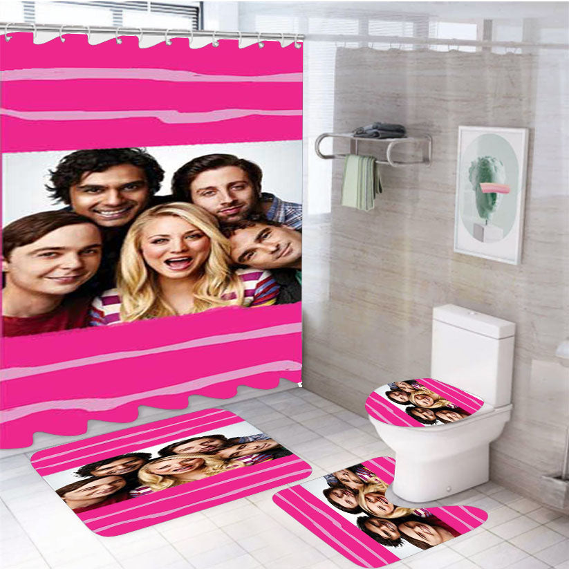 Big Bang Theory Huddle 4Pcs Bathroom Set Shower Curtain