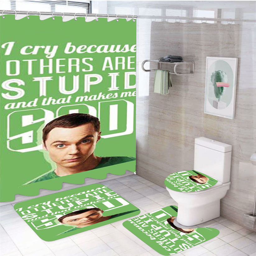 Big Bang Theory I Cry 4Pcs Bathroom Set Shower Curtain