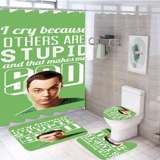 Big Bang Theory I Cry 4Pcs Bathroom Set Shower Curtain