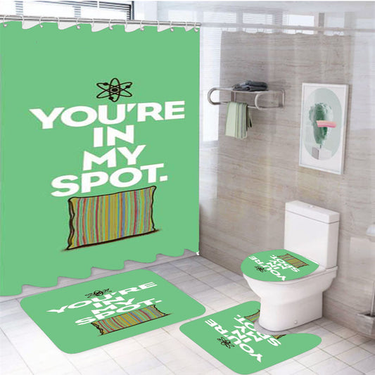 Big Bang Theory My Spot 4Pcs Bathroom Set Shower Curtain