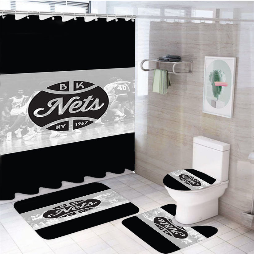 Bk Nets 4Pcs Bathroom Set Shower Curtain