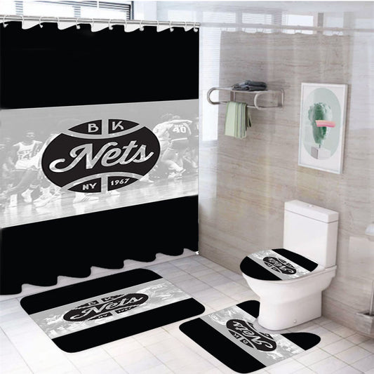 Bk Nets 4Pcs Bathroom Set Shower Curtain