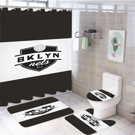 Bklyn Nets 4Pcs Bathroom Set Shower Curtain