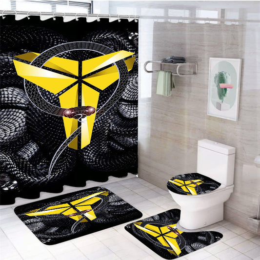 Black Mamba Kobe Bryan 4Pcs Bathroom Set Shower Curtain