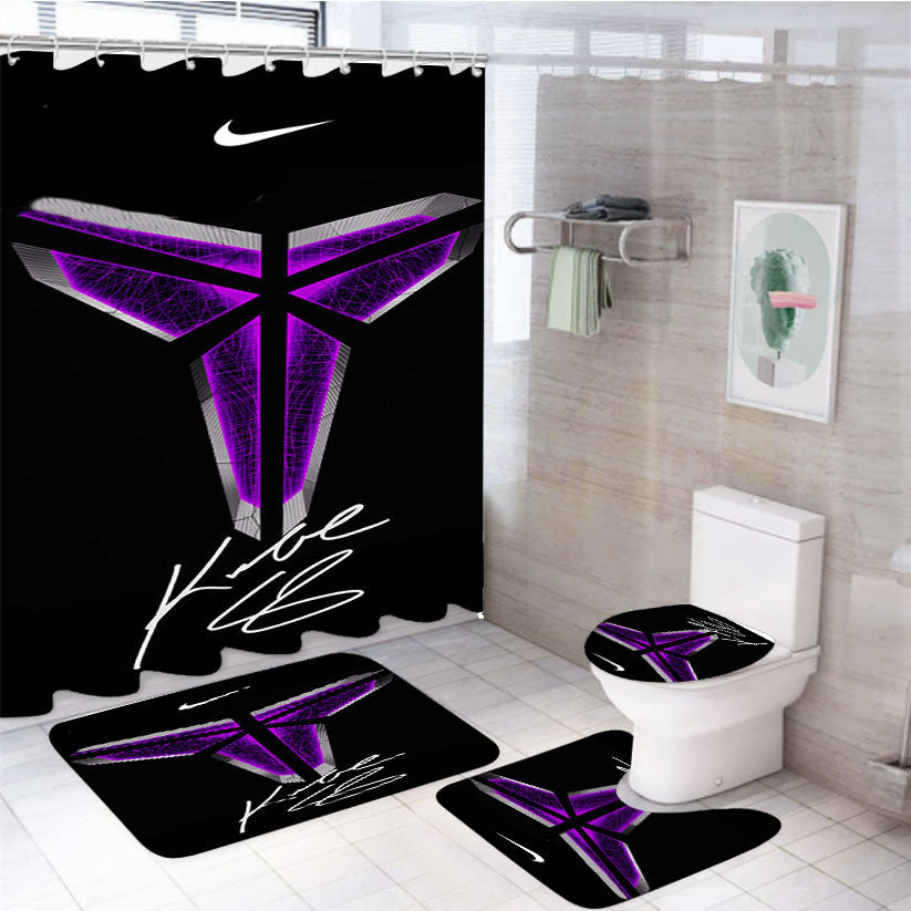 Black Mamba Kobe Bryant Logo 4Pcs Bathroom Set Shower Curtain