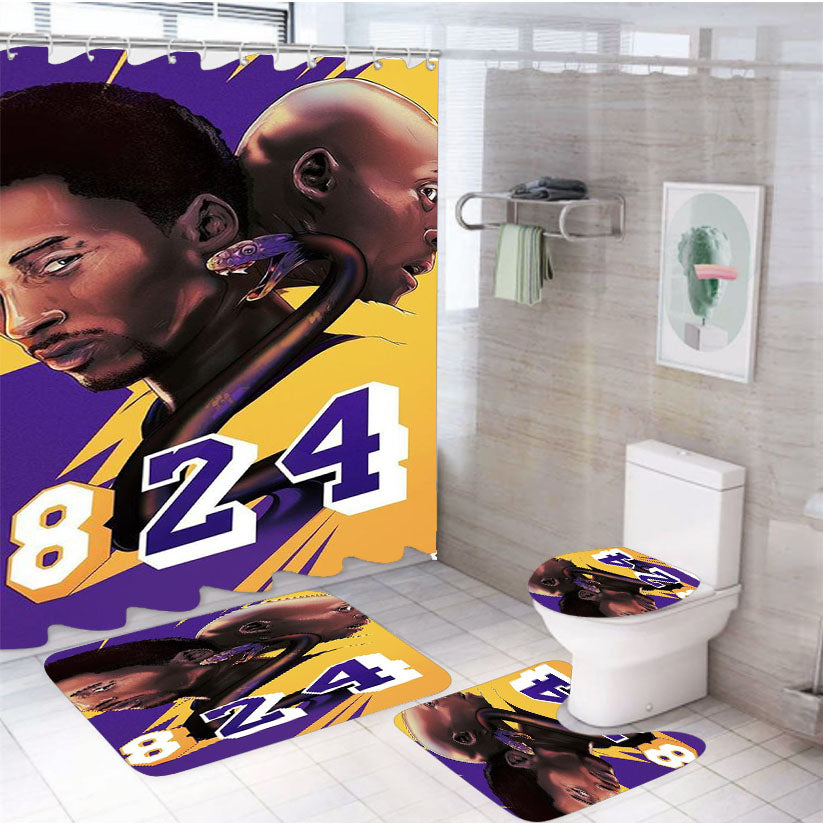 Black Mamba Legend Kobe Bryant 4Pcs Bathroom Set Shower Curtain