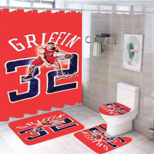 Blake Griffin Jersey Glow 4Pcs Bathroom Set Shower Curtain