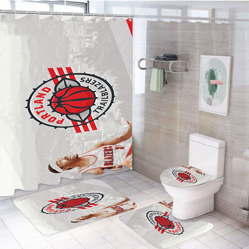 Blazers 4Pcs Bathroom Set Shower Curtain