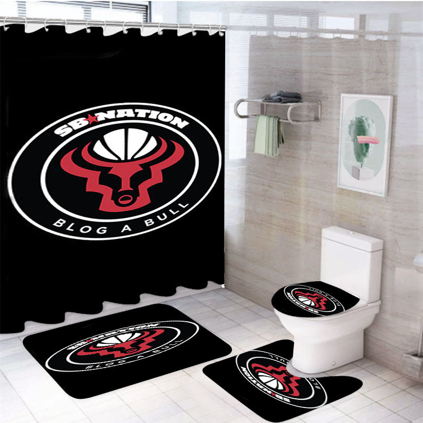 Blog A Bull Miami Heat 4Pcs Bathroom Set Shower Curtain