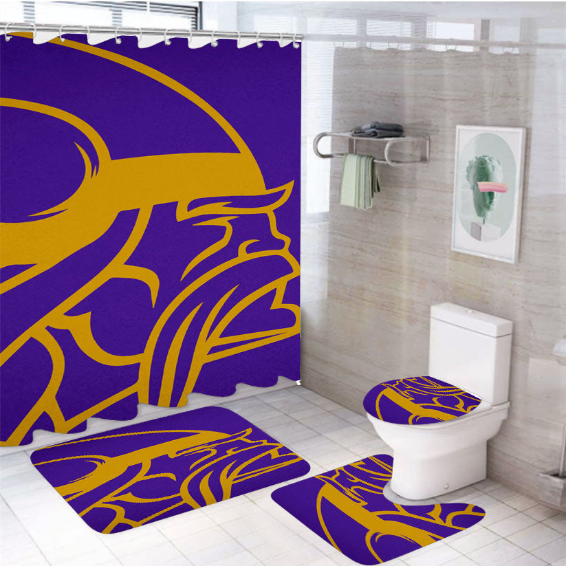 Blue Viking Minnesota 4Pcs Bathroom Set Shower Curtain