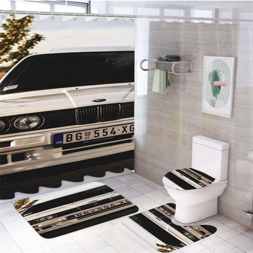 Bmw Head On 4Pcs Bathroom Set Shower Curtain