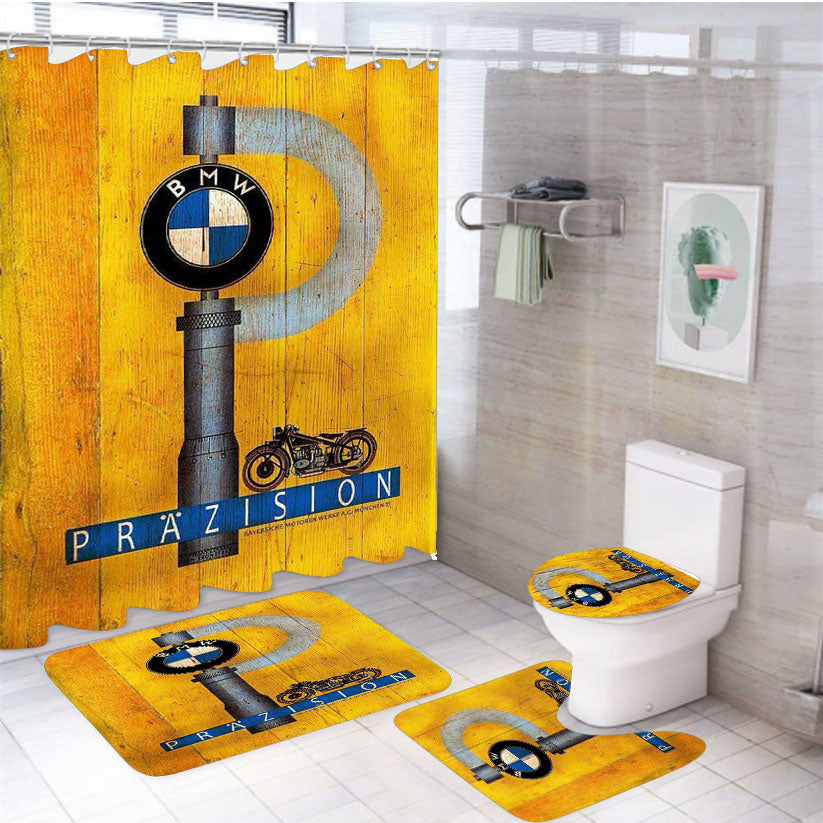 Bmw Prazision 4Pcs Bathroom Set Shower Curtain