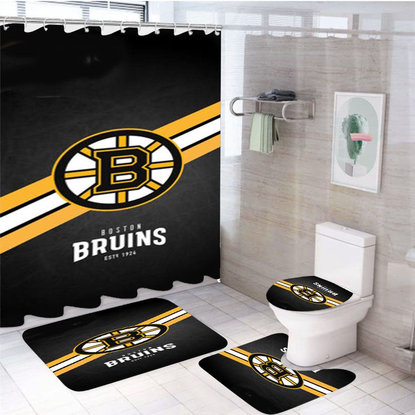 Boston Bruins 1924 4Pcs Bathroom Set Shower Curtain