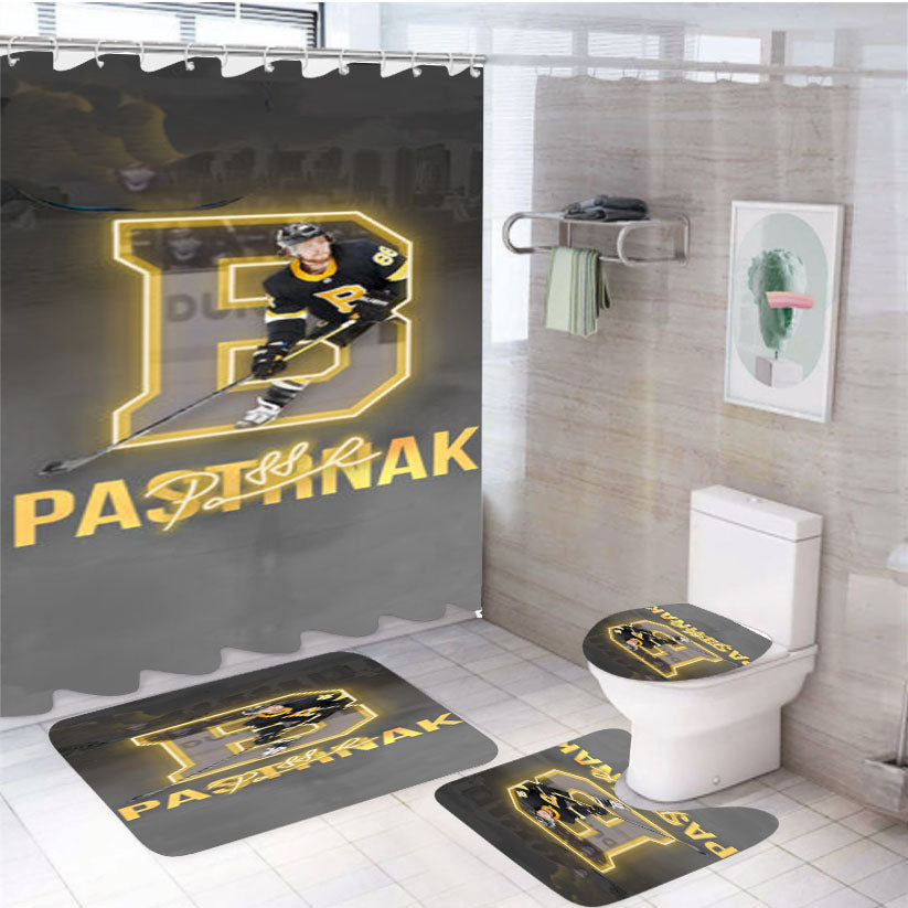 Boston Bruins David Pastrnak 4Pcs Bathroom Set Shower Curtain