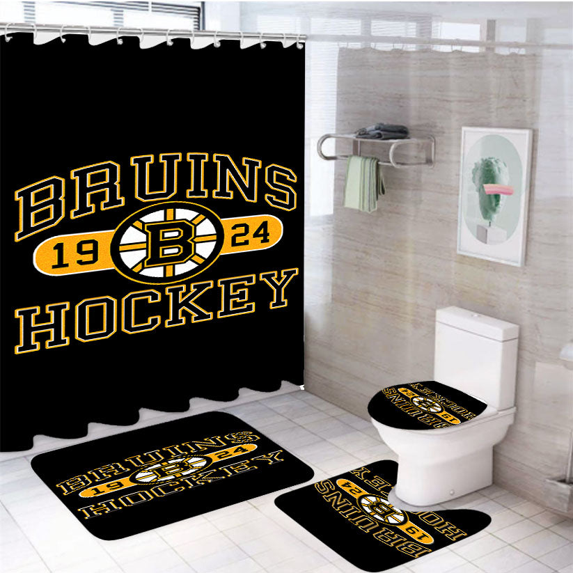 Boston Bruins Hockey Jersey 1924 4Pcs Bathroom Set Shower Curtain