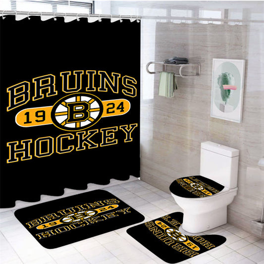 Boston Bruins Hockey Jersey 1924 4Pcs Bathroom Set Shower Curtain