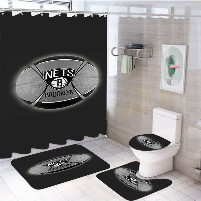 Brokliyn Nets 4Pcs Bathroom Set Shower Curtain