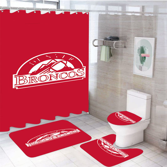 Broncos Denvar 4Pcs Bathroom Set Shower Curtain