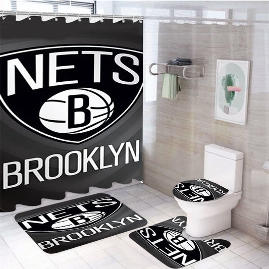 Brooklyn Blur 4Pcs Bathroom Set Shower Curtain