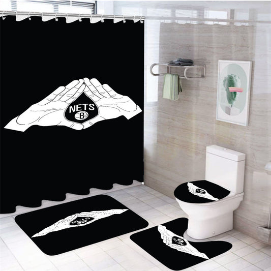 Brooklyn Nets Logo According To Jay 4Pcs Bathroom Set Shower Curtain