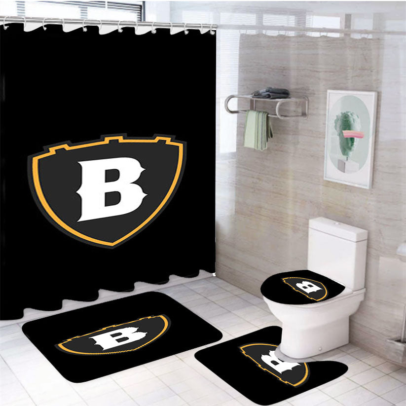 Brooklyn Nets Logos 4Pcs Bathroom Set Shower Curtain