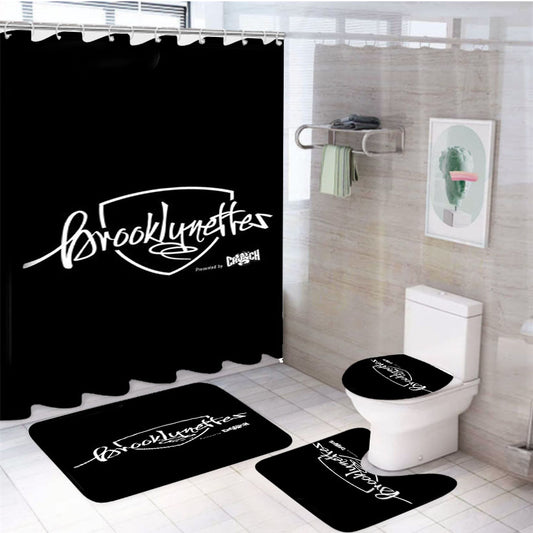 Brooklynettes 4Pcs Bathroom Set Shower Curtain