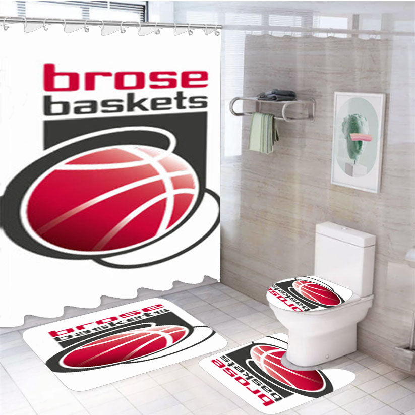 Brose Baskets 4Pcs Bathroom Set Shower Curtain