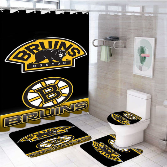 Bruins Boston 4Pcs Bathroom Set Shower Curtain