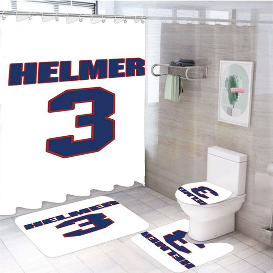 Bryan Helmer National Hockey 4Pcs Bathroom Set Shower Curtain