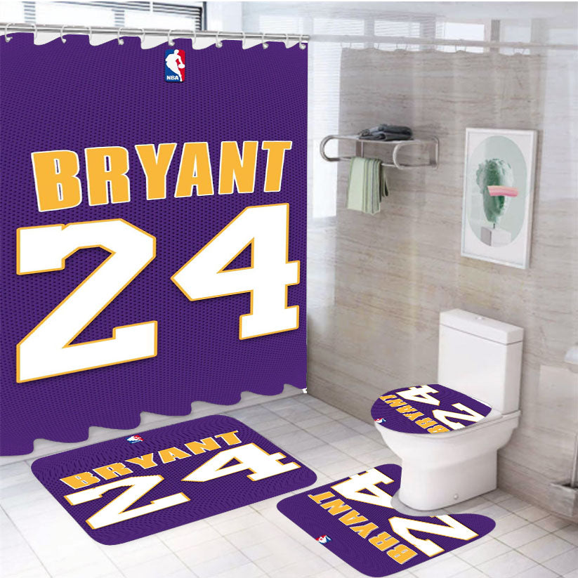 Bryant 24 Lakers 4Pcs Bathroom Set Shower Curtain