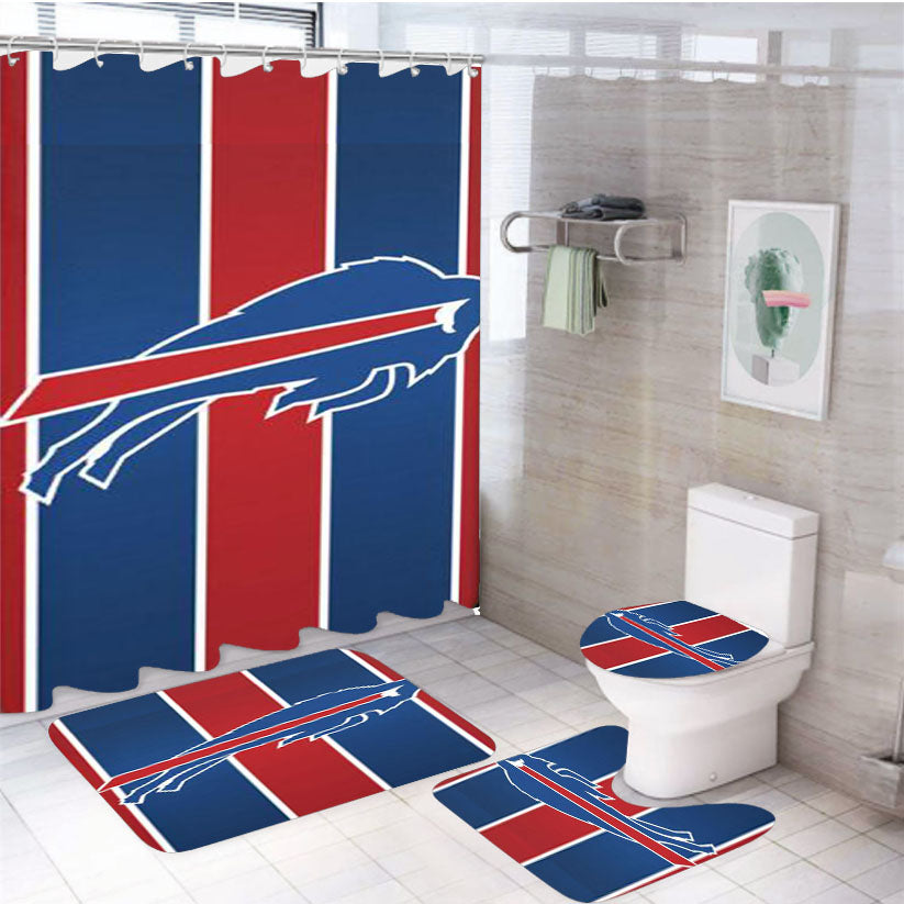 Buffalo Bills 2 4Pcs Bathroom Set Shower Curtain