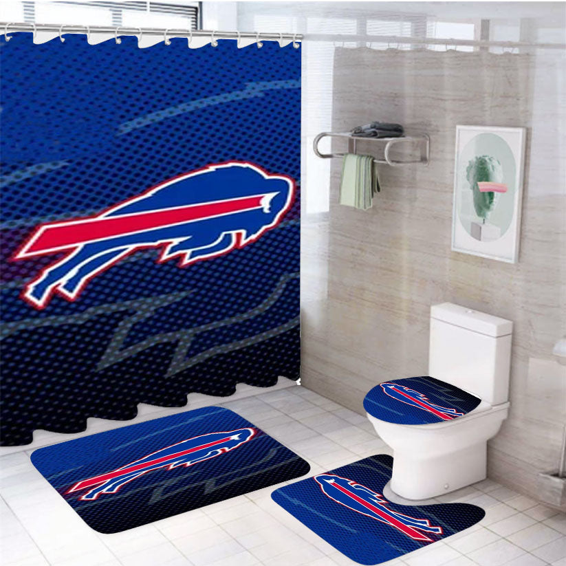 Buffalo Bills Icon 4Pcs Bathroom Set Shower Curtain