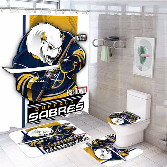 Buffalo Sabres 4Pcs Bathroom Set Shower Curtain