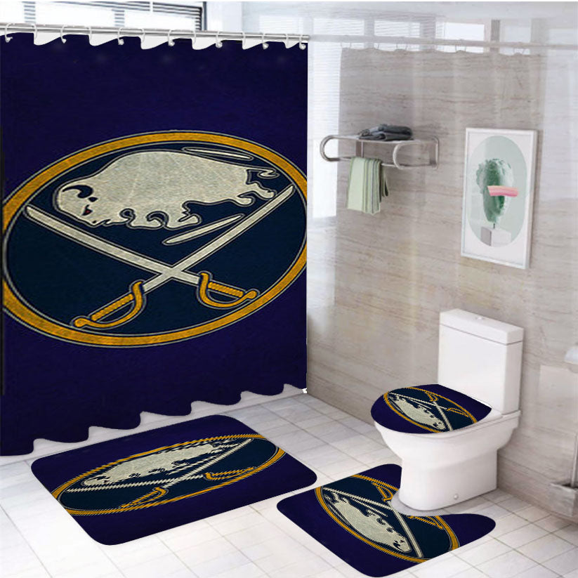 Buffalo Sabres Logo 4Pcs Bathroom Set Shower Curtain