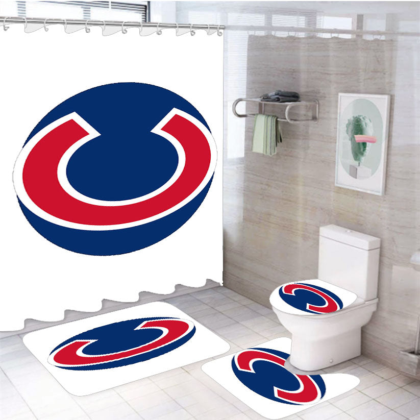 C Initial For Chicago Cubs 4Pcs Bathroom Set Shower Curtain