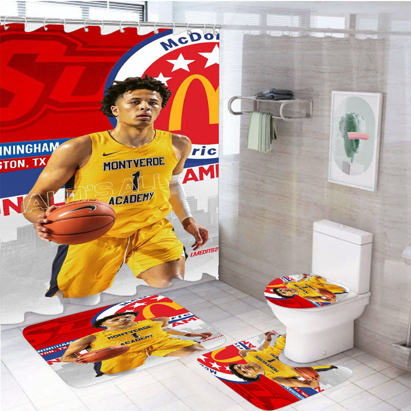 Cade Cunningham Basket Player Wallpapers 4Pcs Bathroom Set Shower Curtain