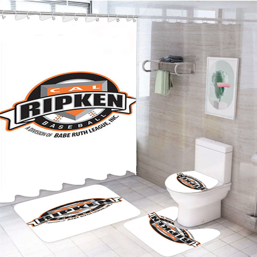 Cal Ripken Baseball Logo White 4Pcs Bathroom Set Shower Curtain