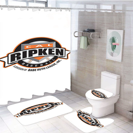Cal Ripken Baseball Logo White 4Pcs Bathroom Set Shower Curtain