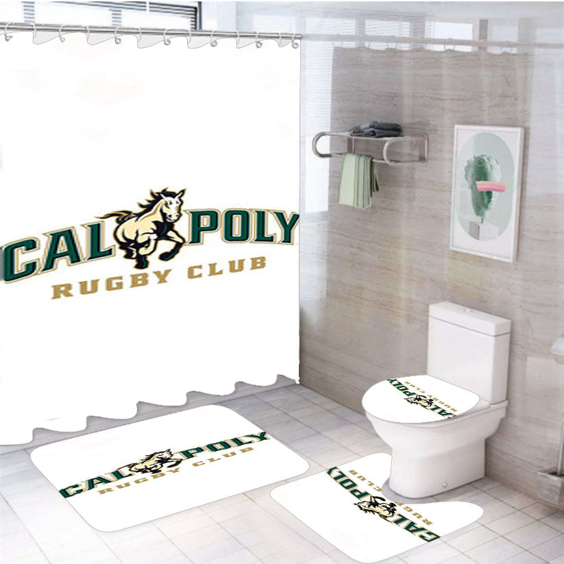 Call Poly Rugby Club 4Pcs Bathroom Set Shower Curtain