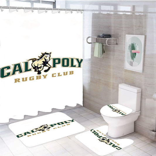 Call Poly Rugby Club 4Pcs Bathroom Set Shower Curtain