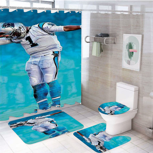 Cam Newton Dab 4Pcs Bathroom Set Shower Curtain