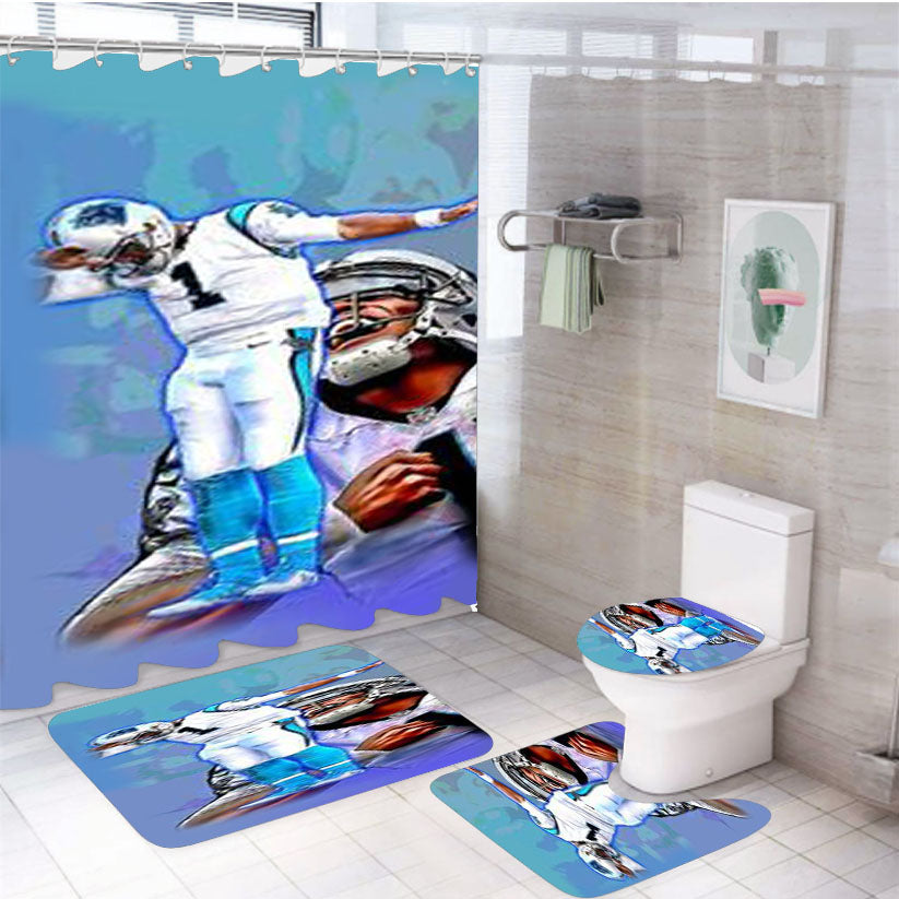 Cam Newton Dab 2 4Pcs Bathroom Set Shower Curtain