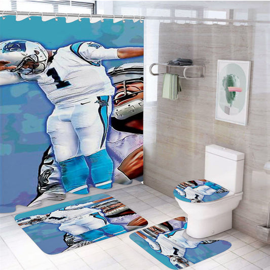 Cam Newton Dab 2 19 4Pcs Bathroom Set Shower Curtain