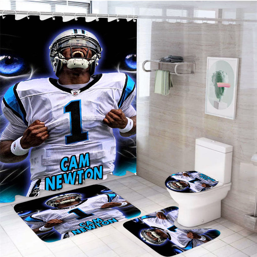 Cam Newton Panthers Eyes 4Pcs Bathroom Set Shower Curtain