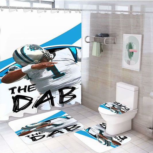 Cam Newton The Dab 4Pcs Bathroom Set Shower Curtain