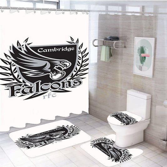 Cambridge Falcons Logo 4Pcs Bathroom Set Shower Curtain