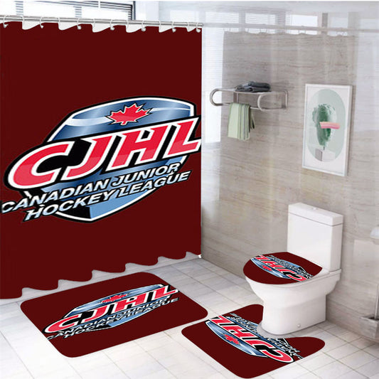 Canadian Junior Hockey League 4Pcs Bathroom Set Shower Curtain