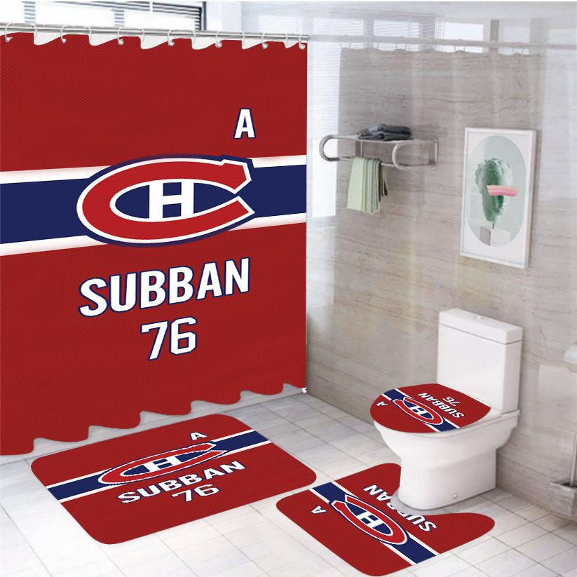 Canadiens Main Roster 4Pcs Bathroom Set Shower Curtain