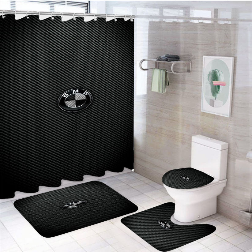 Carbon Fiber Bmwcarbon Fiber Bmw 4Pcs Bathroom Set Shower Curtain